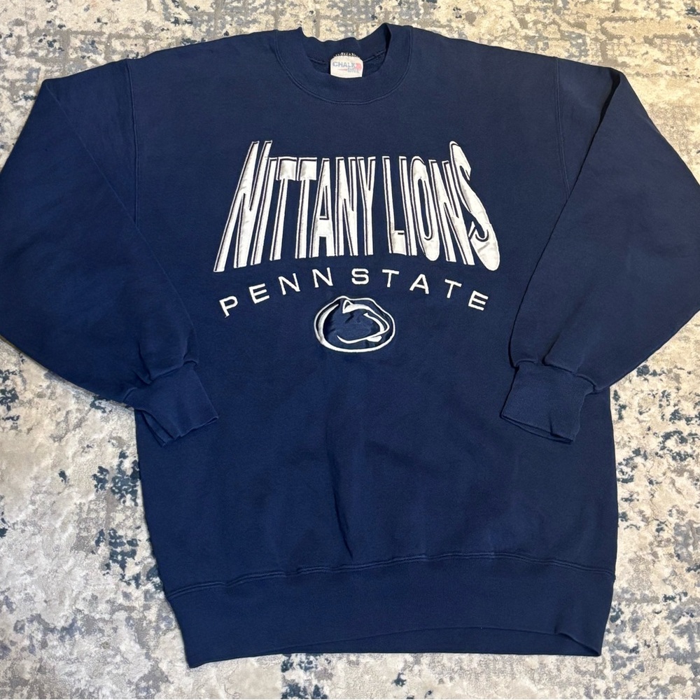 Vintage Penn State All Embroidered Chalk Line Crewneck Sweatshirt Size L